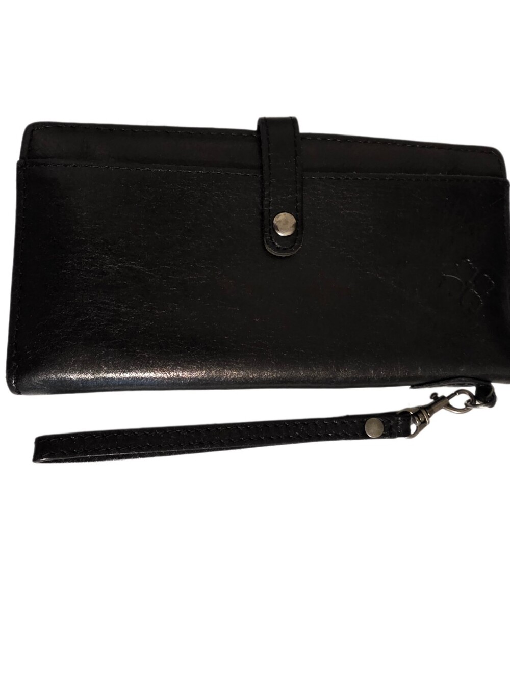 Patricia Nash Annesley Black Iridescent Leather Bi-fold Long Wristlet EUC